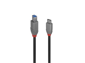 LINDY 0.5m USB 3.2 Typ C an B Kabel, Anthra Line - USB Typ C Stecker an B Stecker
