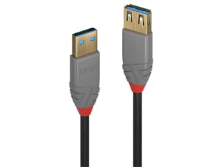 LINDY 36760 0.5m USB 3.2 Typ A Verlängerungskabel, 5GBit/s, Anthra Line - USB Typ A S