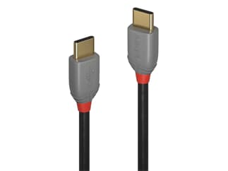 LINDY 36871 1m USB 2.0  Typ C Kabel 3A, Anthra Line - USB Typ C Stecker an Stecker