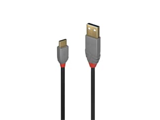 LINDY 36886 1m USB 2.0  Typ C an A Kabel, Anthra Line - USB Typ C Stecker an A Stecke