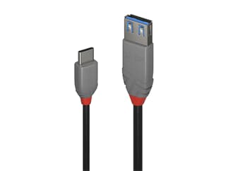 LINDY 36895 0.15m USB 3.2 Typ C an A Adapterkabel, 10GBit/s, Anthra Line - USB Typ C