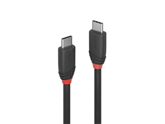 LINDY 36905 0.5m USB 3.2  Typ C Kabel, 20GBit/s, Black Line - USB Typ C Stecker an C