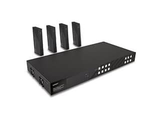 LINDY 150m Cat.6 4x4 HDMI 4K60 HDBaseT Matrix Extender
 - Set mit HDBaseT-Sender und 4 Empfängern