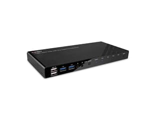 LINDY 39313 KVM Switch HDMI 4K60, USB 3.0 & Audio, 4 Port - Schaltet zwischen 4 mit HDMI und USB 3.0 Ports