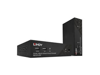 LINDY 39374 100m Cat.6 Dual Head HDMI, USB, IR & RS232 HDBaseT KVM Extender - Steueru