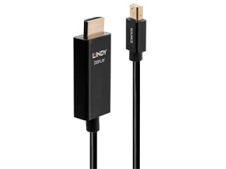 LINDY 40920 0.5m Aktives Mini DisplayPort an HDMI Adapterkabel mit HDR - Verbindet Ge
