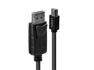 LINDY 41645 Mini DP zu DP Kabel, schwarz 1m - MiniDisplayPort zu DisplayPort