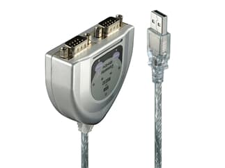 LINDY 42889 USB auf 2 Port Seriell Konverter - Zum Anschluss von zwei seriellen Gerät