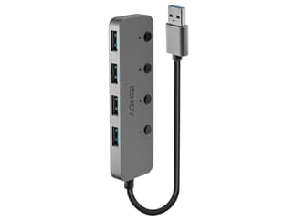 LINDY 43309 4 Port USB 3.0 Hub mit Ein-/Ausschaltern - Vier zusätzliche USB Ports - e