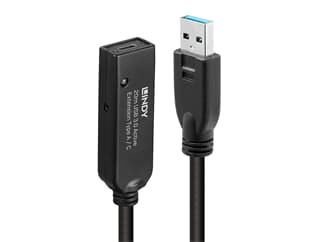 LINDY 43375 - 20m USB 3.0 Aktivverlängerung Typ A an C - 20m Verlängerung für ein USB Typ C Gerät an einem USB Typ A Computer