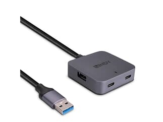 LINDY 5m USB 3.0 Hub, 4 Port - 5m Verlängerung für 2 USB Typ C und 2 USB Typ A Geräte