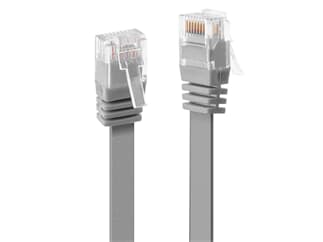 LINDY 47490 0.3m Cat.6 U/UTP  Flachband-Netzwerkkabel, grau - RJ45-Stecker, 250MHz, K