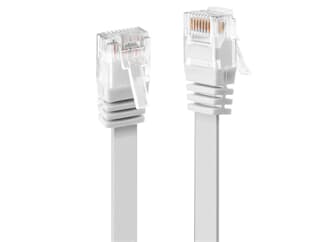 LINDY 47500 0.3m Cat.6 U/UTP  Flachband-Netzwerkkabel, weiß - RJ45-Stecker, 250MHz, K