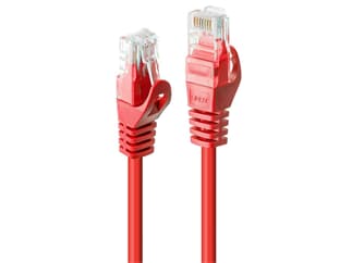 LINDY 48180 0.3m Cat.6 U/UTP  Netzwerkkabel, rot - RJ45-Stecker, 250MHz, CCA, 26AWG