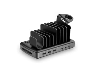 LINDY 73436 - 160W 6 Port USB-Ladestation - Zum gleichzeitigen Laden von bis zu 6 Smartphones, Tablets und/oder eines Laptops oder Macbooks