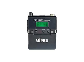 Mipro ACT-580TR - Digitaler Taschensender, mit USB-C Ladebuchse für ACT-5800 Drahtlossysteme, Betrieb mit AA-Batterien oder ICR18500 Akku (incl.), Kunststoffgehäuse, LC-Display, ACT-Funktion, Gain-F