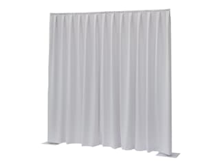 Wentex P&D Curtain - Medium Gloss Satin 300x250cm 165G White, pleated-gefaltet