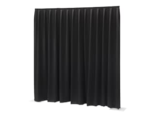 Wentex P&D Curtain, Molton CS 3,0x1,2m, black,  pleated - gefaltet, 300g/m²