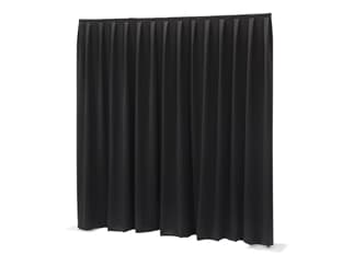 Wentex P&D Curtain, Molton CS 3,0x3,0m, black,  pleated - gefaltet, 300g/m²