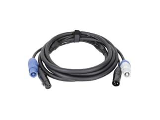DAP FP-20 LIGHT Hybrid Cable - Power Pro & 3-pin XLR - DMX / Power, 1,5 m, schwarz