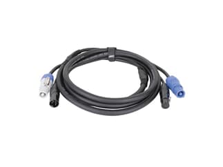 DAP FP-21 LIGHT Hybrid Cable - Power Pro & 5-pin XLR - DMX / Power, 1,5 m, schwarz