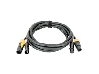 DAP FP-22 LIGHT Hybrid Cable - Power Pro True & 3-pin XLR - DMX / Power, 1,5 m schwarz