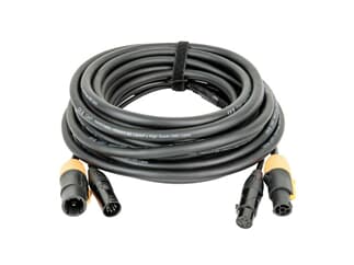 DAP FP-22 LIGHT Hybrid Cable - Power Pro True & 5-pin XLR - DMX / Power, 10 m schwarz