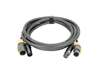 DAP FP-22 LIGHT Hybrid Cable - Power Pro True & 5-pin XLR - DMX / Power, 1,5 m schwarz