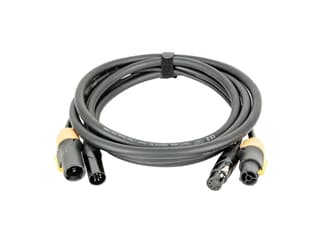 DAP FP-22 LIGHT Hybrid Cable - Power Pro True & 5-pin XLR - DMX / Power, 3 m schwarz