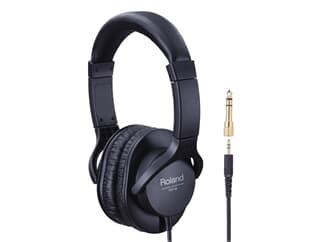 ROLAND RH-5 - Geschlossener On-Ear Stereo-Kopfhörer (3,5mm Stereo-Miniklinke + 6,3mm Adapter) - in schwarz