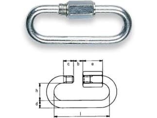 SAFETEX Kettenschnellverschluss 5 mm, verzinkt DIN 56927 Form B