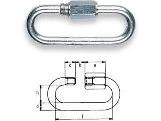 SAFETEX Kettenschnellverschluss 10 mm, verzinkt DIN 56927 Form B