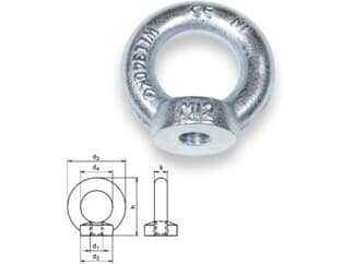 SAFETEX Ringmutter M10, 230 kg, DIN 582, im Gesenk geschmiedet