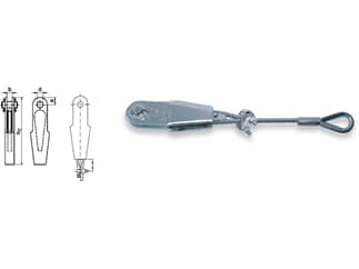 SAFETEX Seilschloss DIN 15315, verzinkt, mit Keil, Bolzen und Splint, 6-8 mm