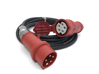 Ultralite CEE Kabel Profi, 16A, 5pol, H07RN-F, 5x2.5mm², 10m mit Beschriftungstülle / Mennekes Stecker & Buchse ROT