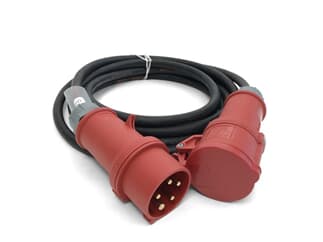 Ultralite CEE Kabel Profi, 16A, 5pol, 5x2.5mm², 25m, H07RN-F, mit Beschriftungstülle / Mennekes Stecker & Buchse ROT