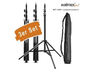 Walimex pro 3er Set WT-806 Lampenstativ 256cm