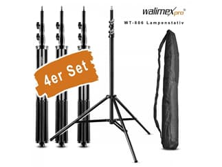 Walimex pro 4er Set WT-806 Lampenstativ, 256cm