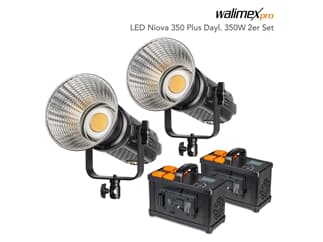 Walimex pro LED Niova 350 Plus Dayl. 350W 2er Set, Extrem leistungsstarke LED Studioleuchte