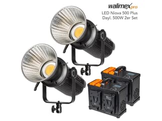 Walimex pro LED Niova 500 Plus Dayl. 500W 2er Set, Extrem leistungsstarke LED Studioleuchte