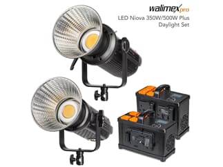 Walimex pro LED Niova 350W/500W Plus Daylight Set, Extrem leistungsstarke LED Studioleuchten