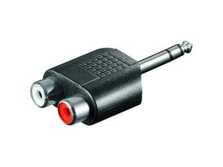 Audio-Adapter, 6,35 mm stereoStecker>2xCinchkupplung