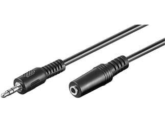 Audio-Video-Kabel 5,0 m Blister, 3,5 mm stereo-St.>3,5 mm stereo-Kuppl.