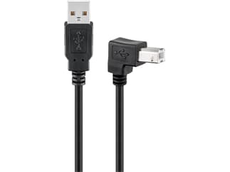 Goobay USB 2.0 Hi-Speed Kabel 90°, Schwarz, 2m