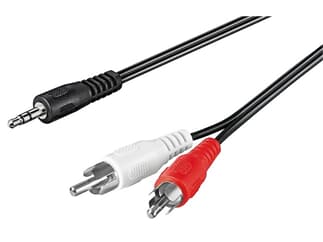 Audio-Video-Kabel 1,5 m Polybag, 3,5 mm stereo Stecker > 2 x Cinchstecker