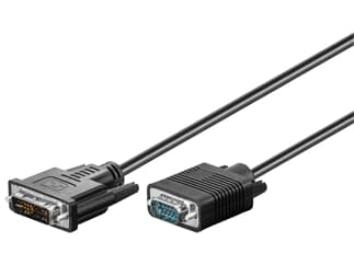 DVI-I/VGA Kabel Polybag, DVI-I (12+5) Stecker>15 pol. HD-Stecker