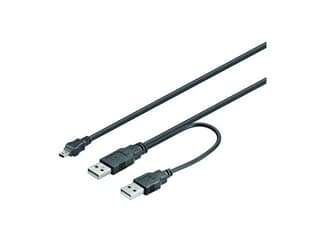 Goobay USB 2.0 Hi-Speed Dual-Power Kabel, Schwarz 0,6m