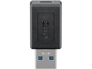 Goobay USB 3.0 SuperSpeed Adapter auf USB-C™, schwarz, Schwarz - USB-C™-Buchse > USB 3.0-Stecker (Ty