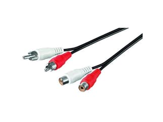 Audio-Video-Kabel 5,0 m,, 2x Cinchstecker > 2x Cinchkupplung, Verlängerung