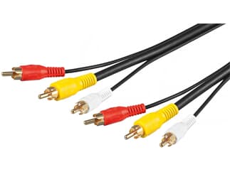 Audio-Video-Kabel 5,0 m lose Ware, 3 x Cinchstecker > 3 x Cinchstecker